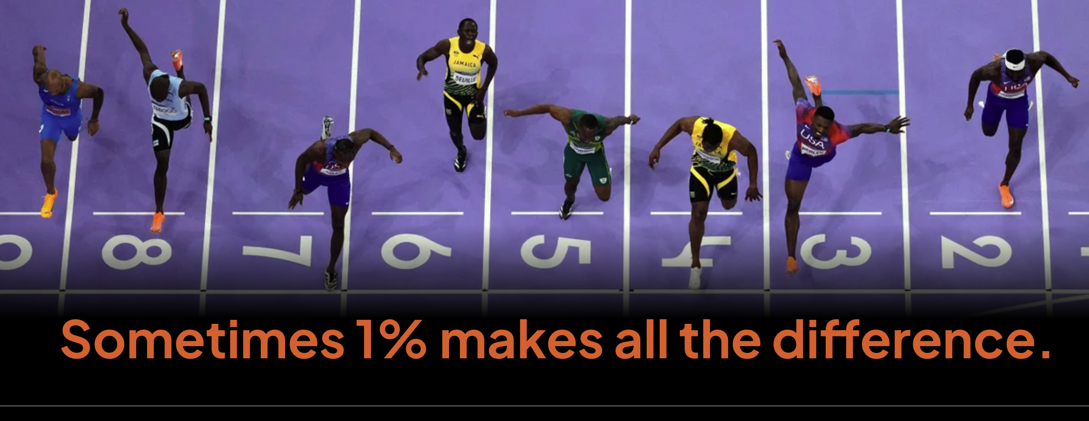 Men's 100m final, Paris 2024 Olympics — Sometimes 1% makes all the difference